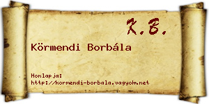 Körmendi Borbála névjegykártya