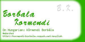 borbala kormendi business card